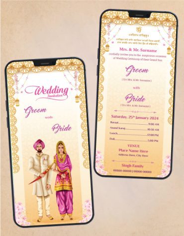 Punjabi Wedding Invitation PDF Cards