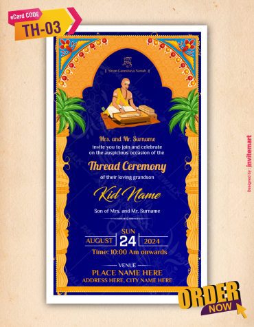 Thread Ceremony Invitation Card