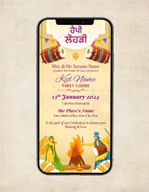 First Lohri Invitation Card