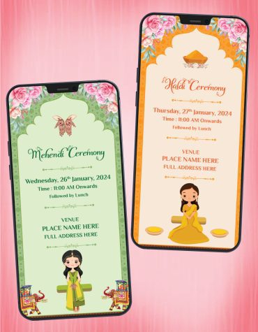 Hindu Wedding Multiple Events Invite PDF Cards