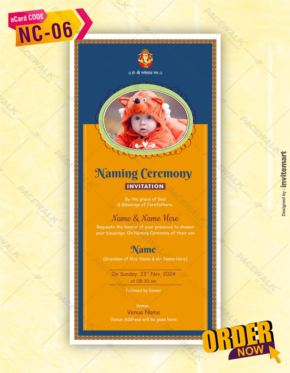 Naming Ceremony Invitation