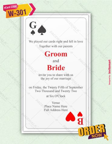 Playing Card Wedding Invite