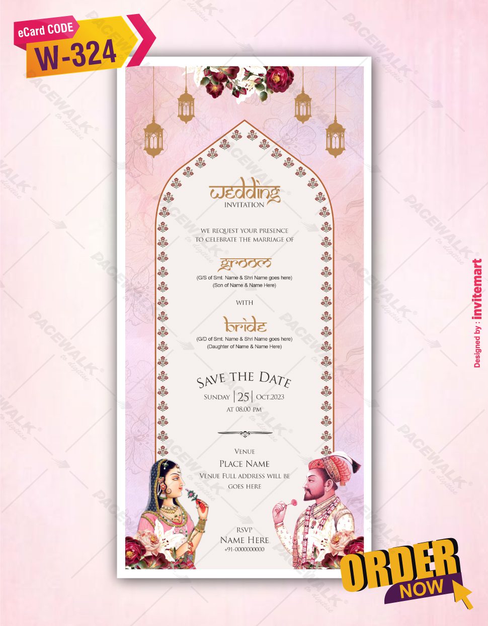 Mughal Theme Wedding Invitation