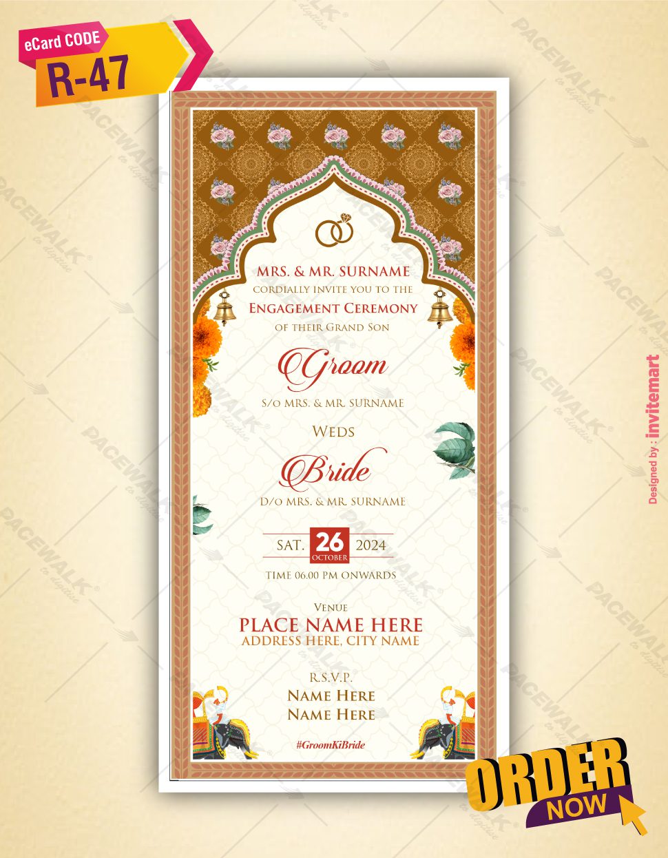 Bengali Engagement Invitation Card