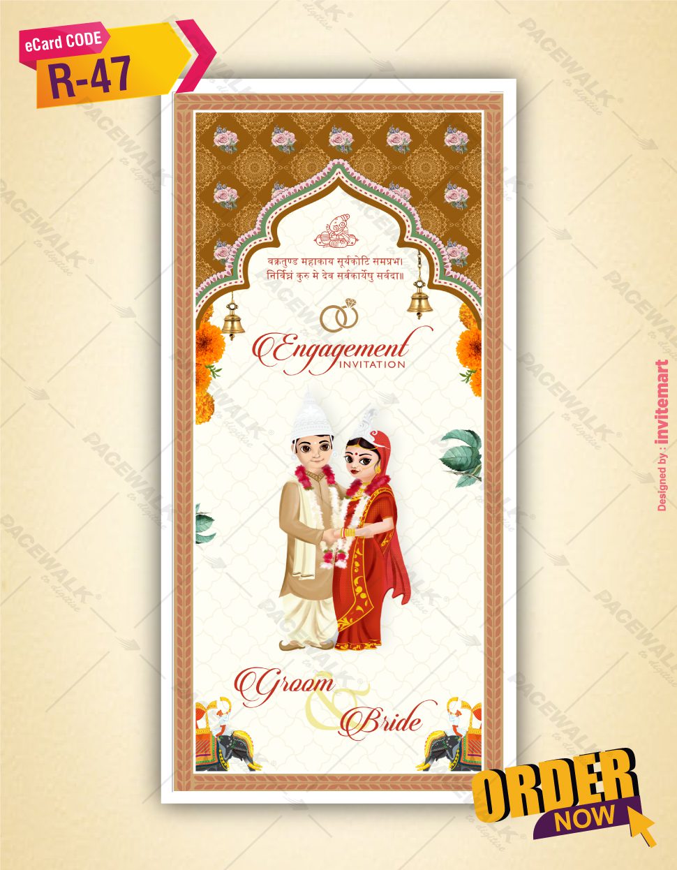 Bengali Engagement Invitation Card