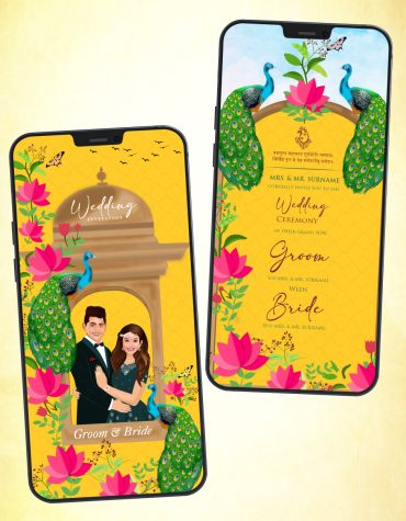 Caricature Wedding Invite PDF Card