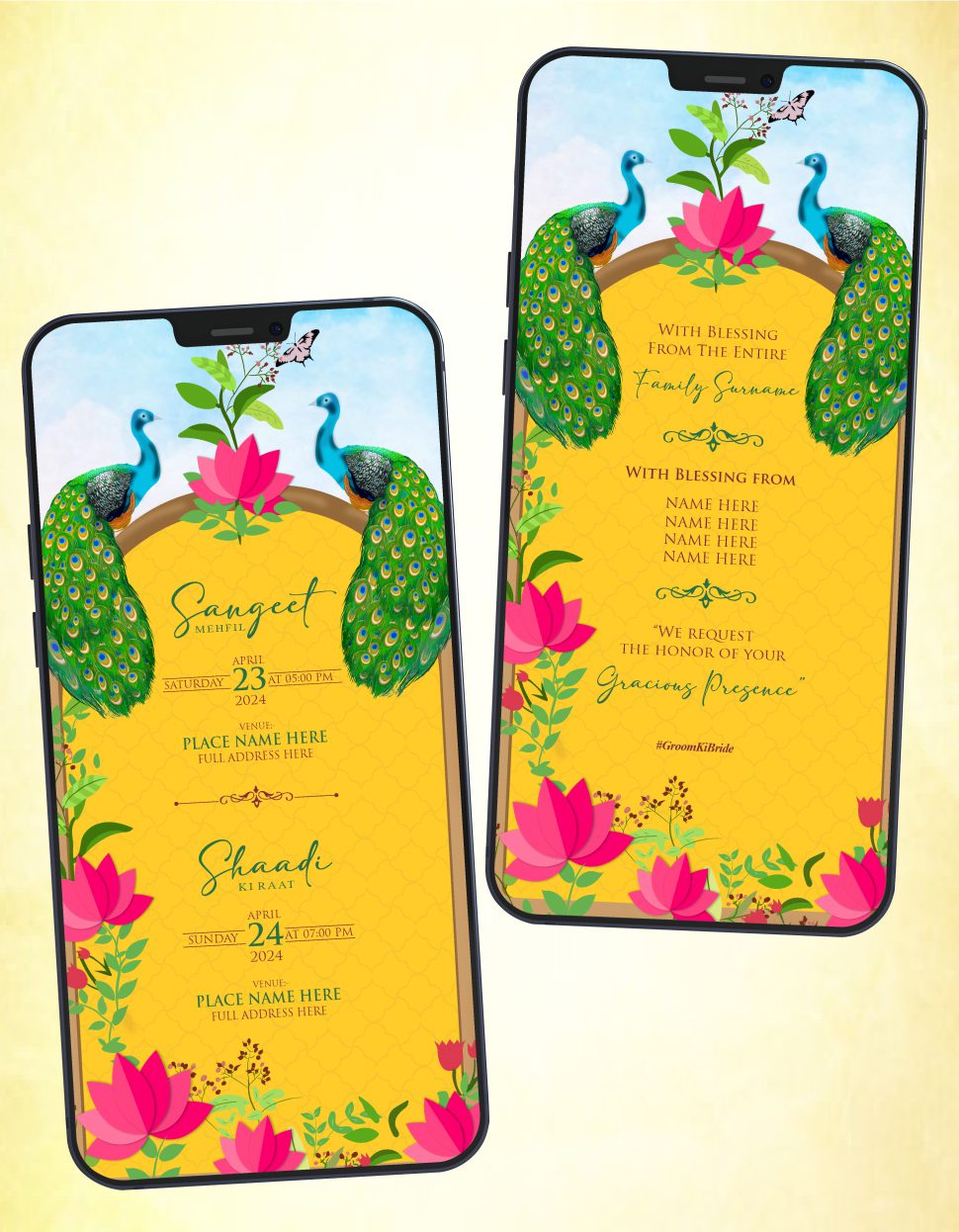 Caricature Wedding Invite PDF Card