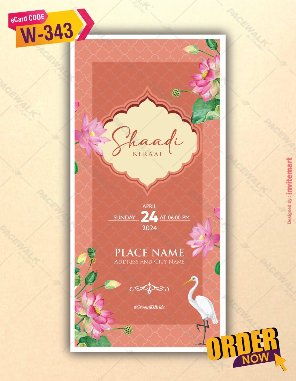 Colorful Wedding Invitation | W-343 - Image 8