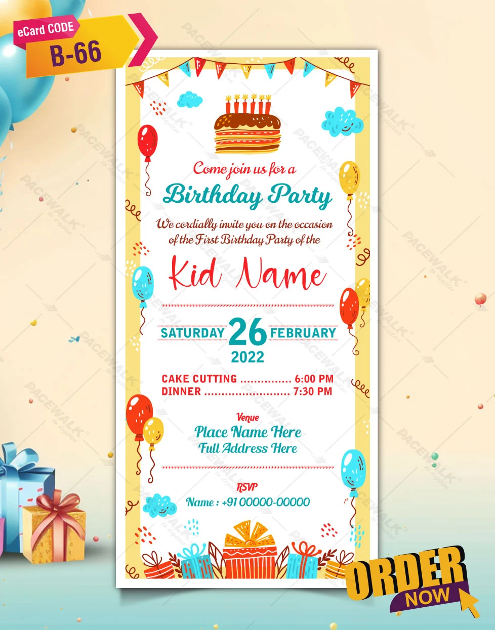 First Birthday Party Invitation