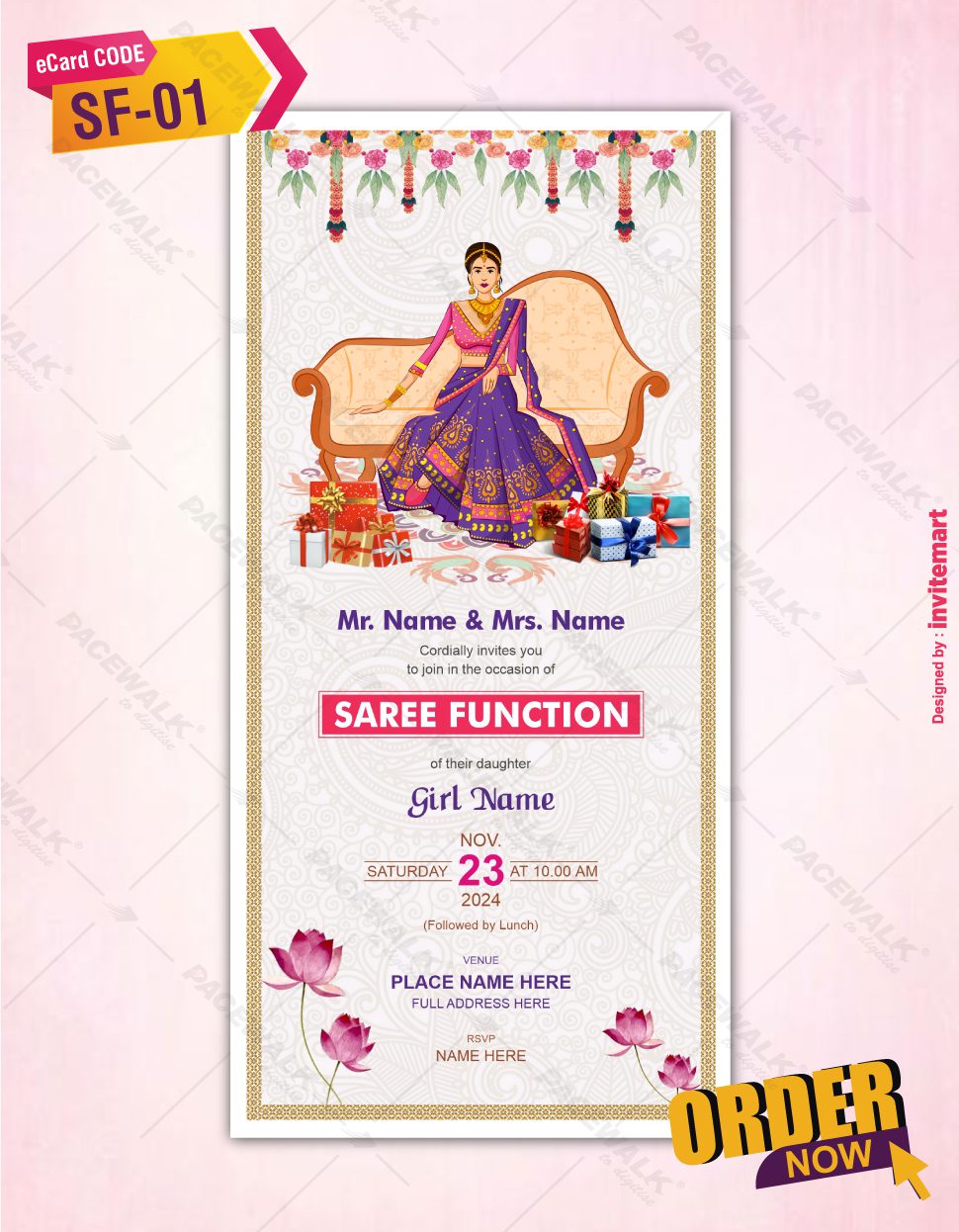 Half Saree Function Invitation