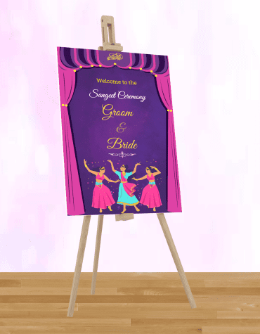 Sangeet Ceremony Welcome Signage Board