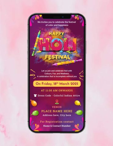 Happy Holi Festival Invitation