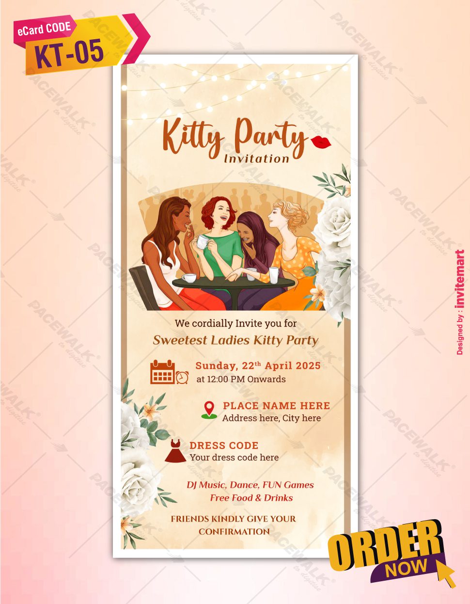 Ladies Kitty Party Invitation Card
