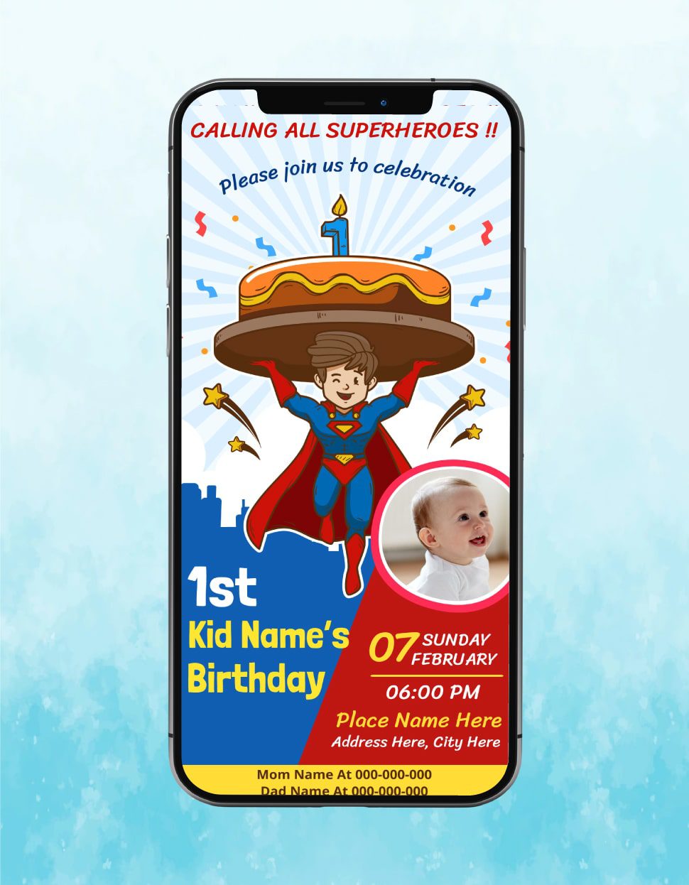 Superman Birthday Party Invitation