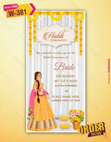 Bride Haldi Ceremony Invitation Card