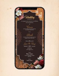 Brown Wedding Invitation Card