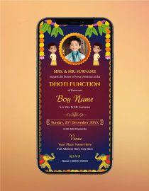 Dhoti Function Invitation