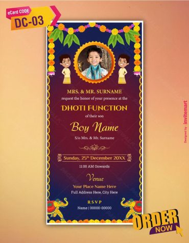 Dhoti Function Invitation