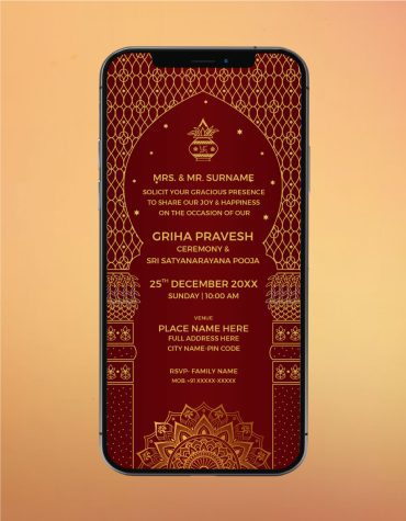 Griha Pravesh Invite Card Online