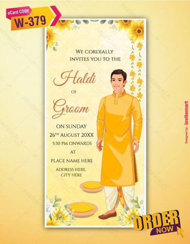 Groom Haldi Ceremony Invitation Card