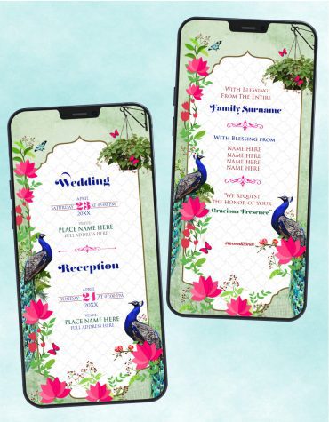 Peacock Wedding Card Design