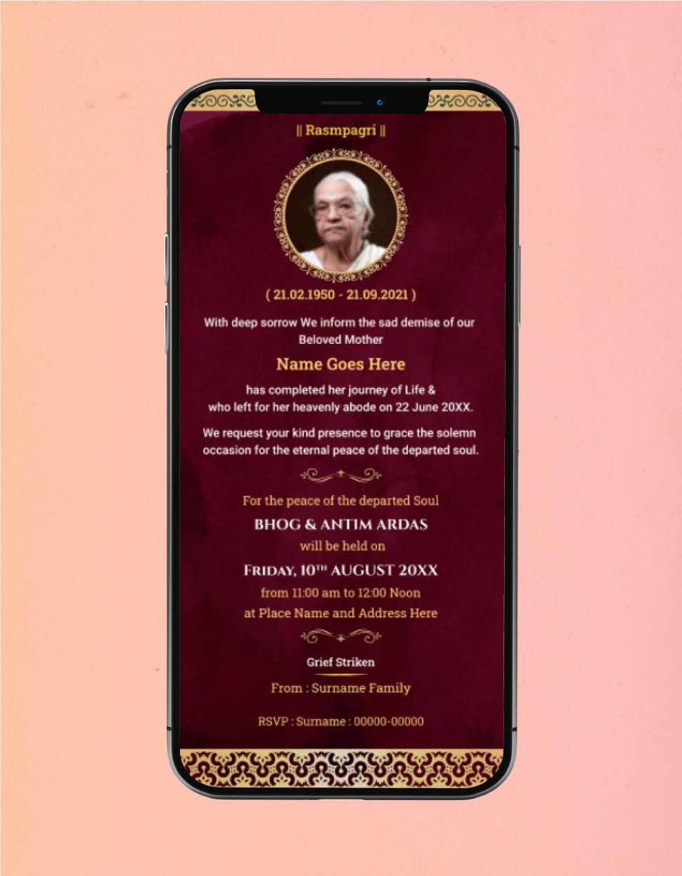Rasam Pagri Card Template