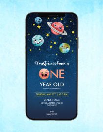 Space Theme Birthday Invitation
