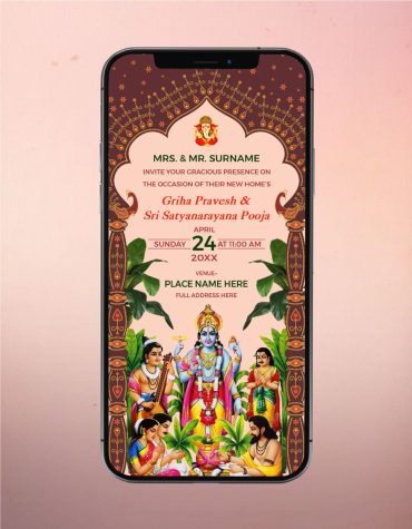 Sri Satyanarayan Pooja Invitation Card Online