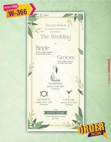 Wedding And Reception Invitation Card