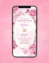 Floral Engagement Invitation Card