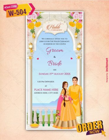 Groom And Bride Haldi Ceremony Invitation