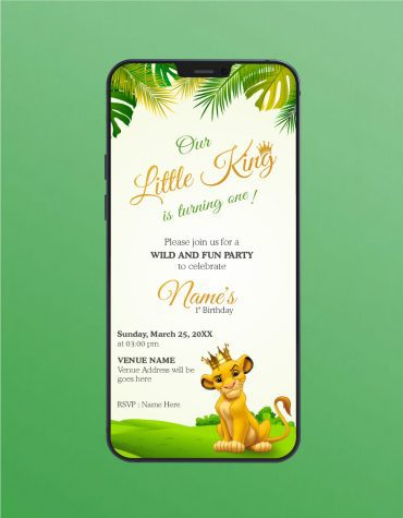 Lion King Birthday Invitations