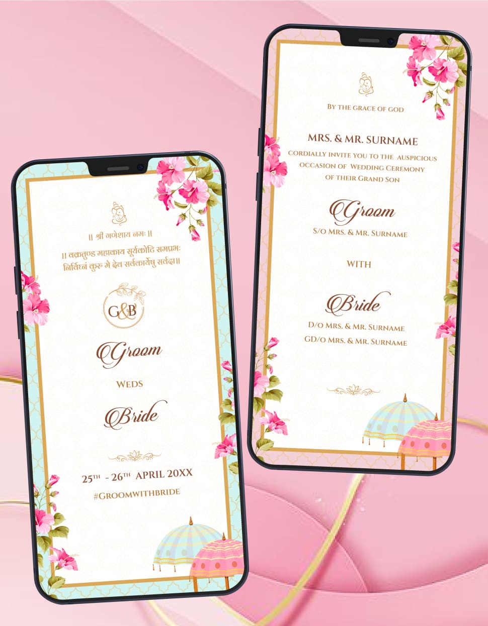 Multi Page Wedding Invitation Pdf Cards