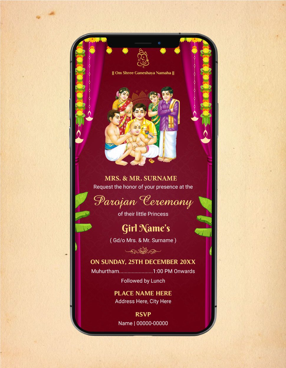 Parojan Ceremony Invitation