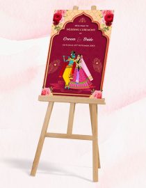 Radha Krishna Wedding Signage Board