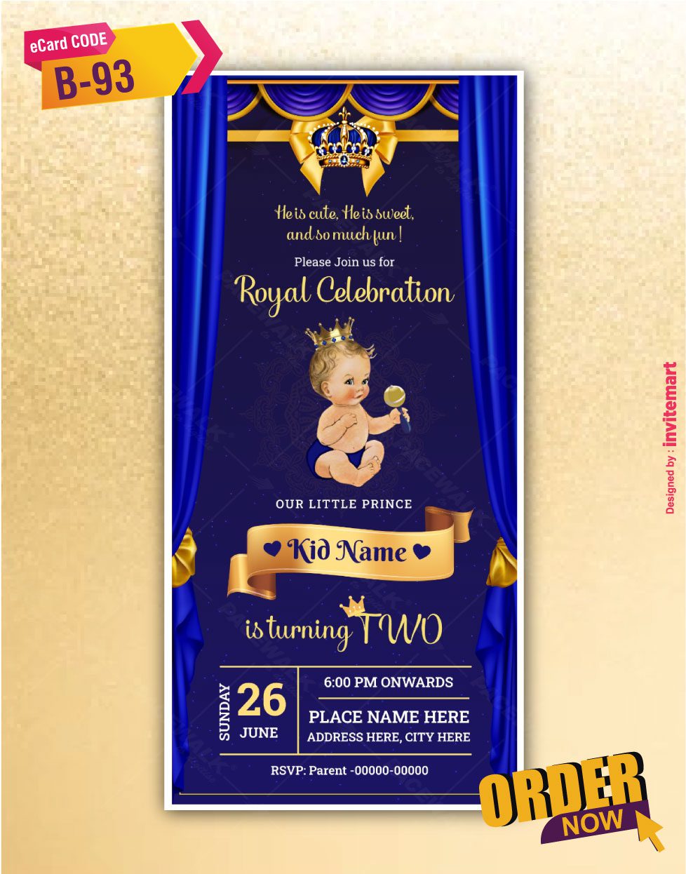 Royal Celebration Birthday Invitations