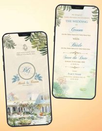 Watercolor Floral Wedding Invitation