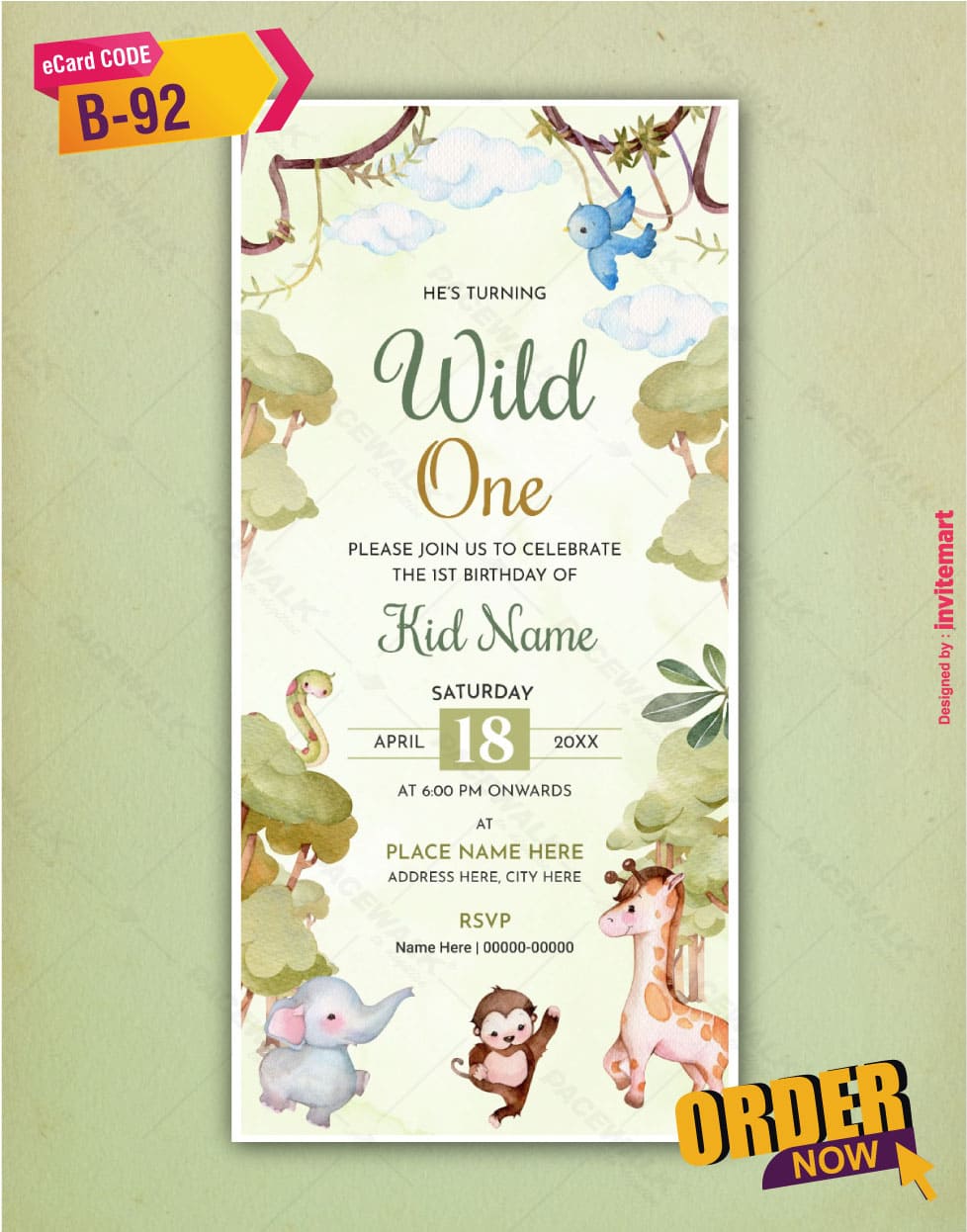 Wild One Birthday Invitation