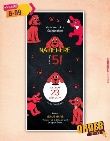 Clifford Birthday Invitation Card