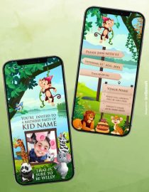 Jungle Theme Birthday Invitation Pdf Card