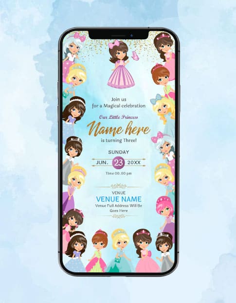 Princess Birthday Invite Templates
