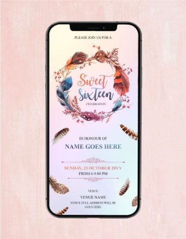 Sweet 16 Birthday Invitation Card