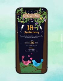 18th Anniversary Invitation Card