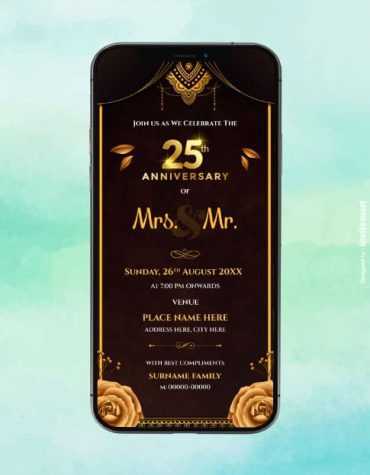 25th Anniversary Invitation Card