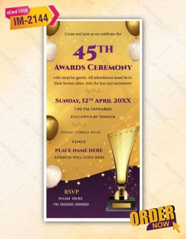 45th Awards Function Invitation