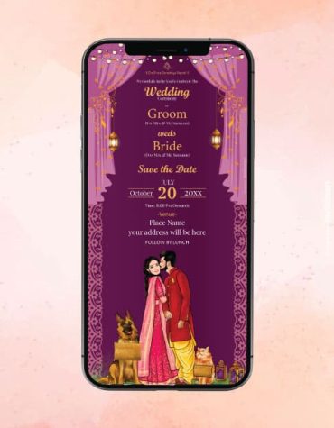Caricature Save The Date Invite Card