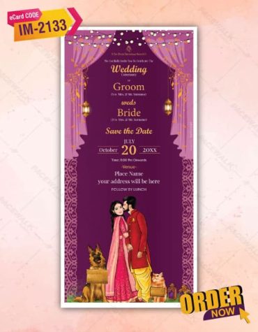 Caricature Save The Date Invite Card
