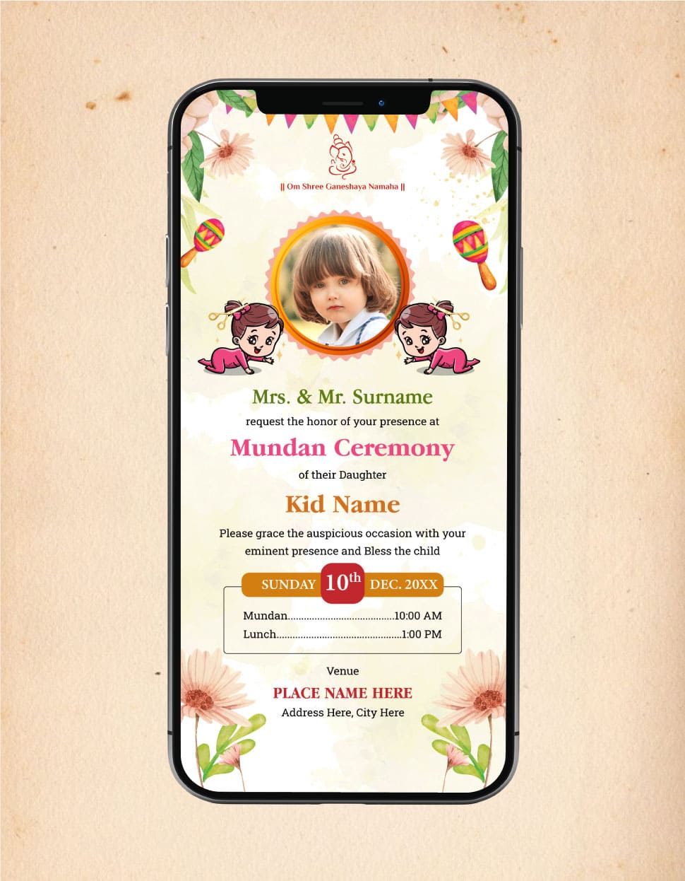 Mundan Ceremony Card