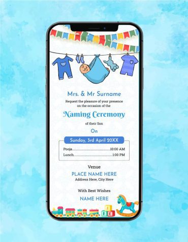 Naming Ceremony Invitation Card