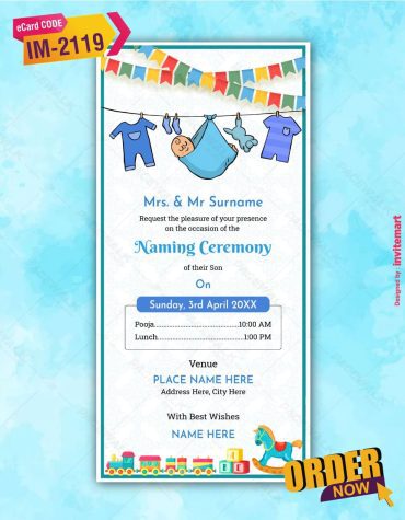Naming Ceremony Invitation Card